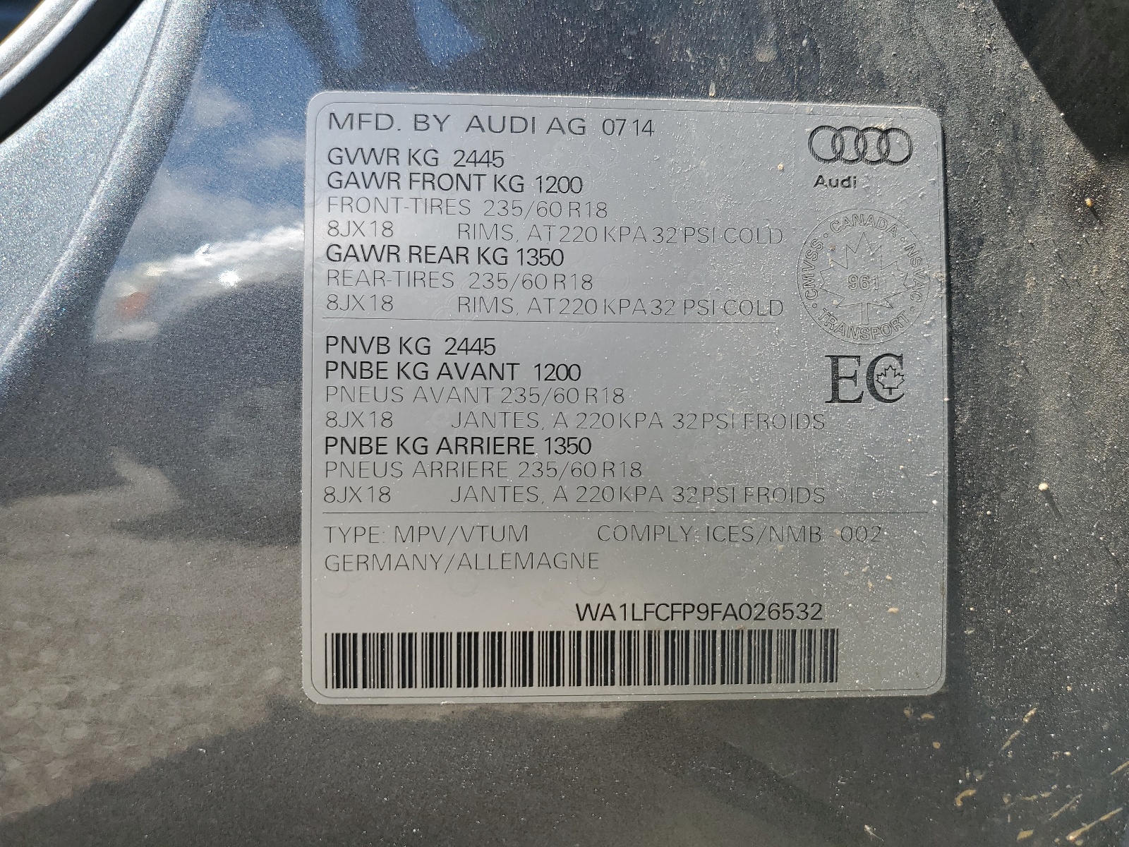 WA1LFCFP9FA026532 2015 Audi Q5 Premium Plus