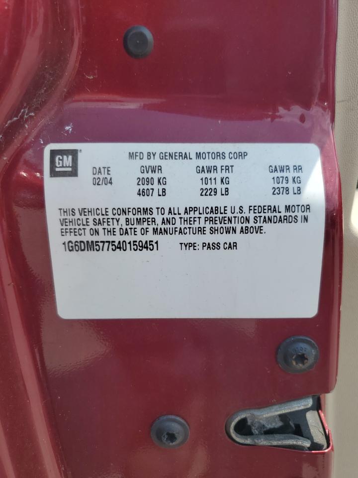 2004 Cadillac Cts VIN: 1G6DM577540159451 Lot: 65005284