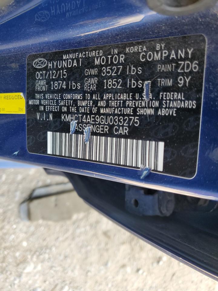 2016 Hyundai Accent Se VIN: KMHCT4AE9GU033275 Lot: 63858934