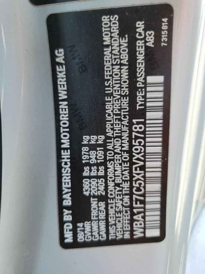 2015 BMW 228 Xi VIN: WBA1F7C5XFVX95781 Lot: 65172234