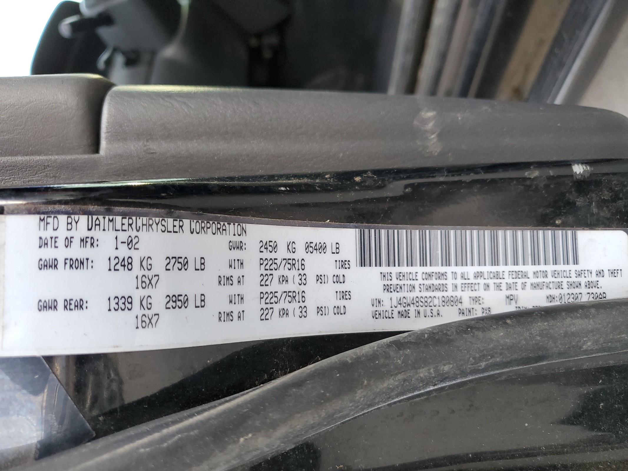 1J4GW48S82C180804 2002 Jeep Grand Cherokee Laredo