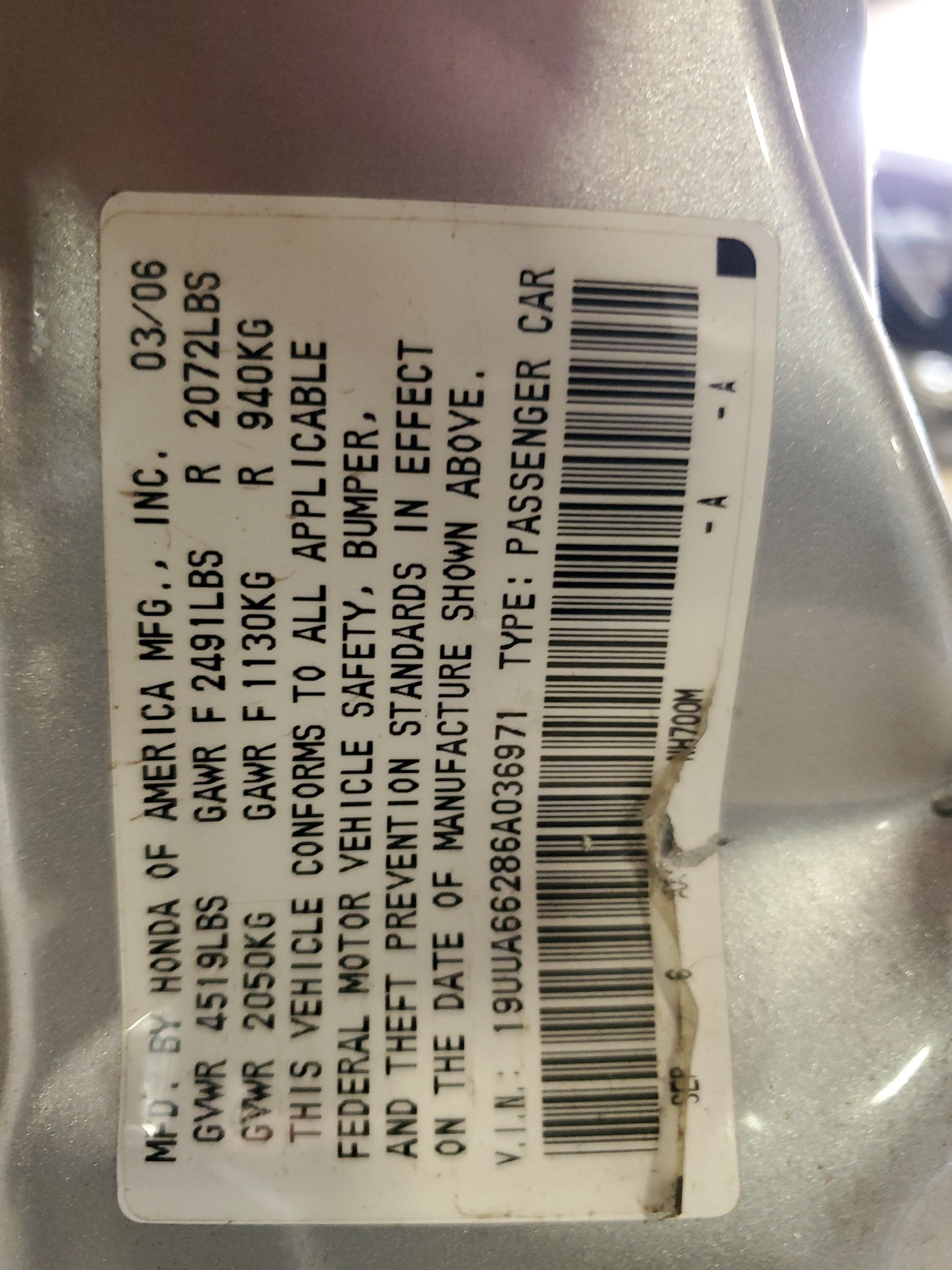 19UUA66286A036971 2006 Acura 3.2Tl