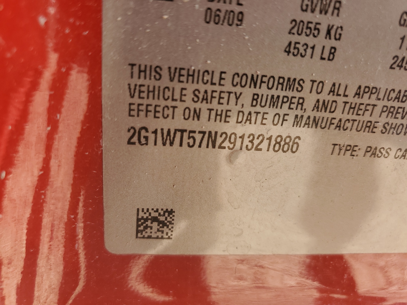 2G1WT57N291321886 2009 Chevrolet Impala 1Lt