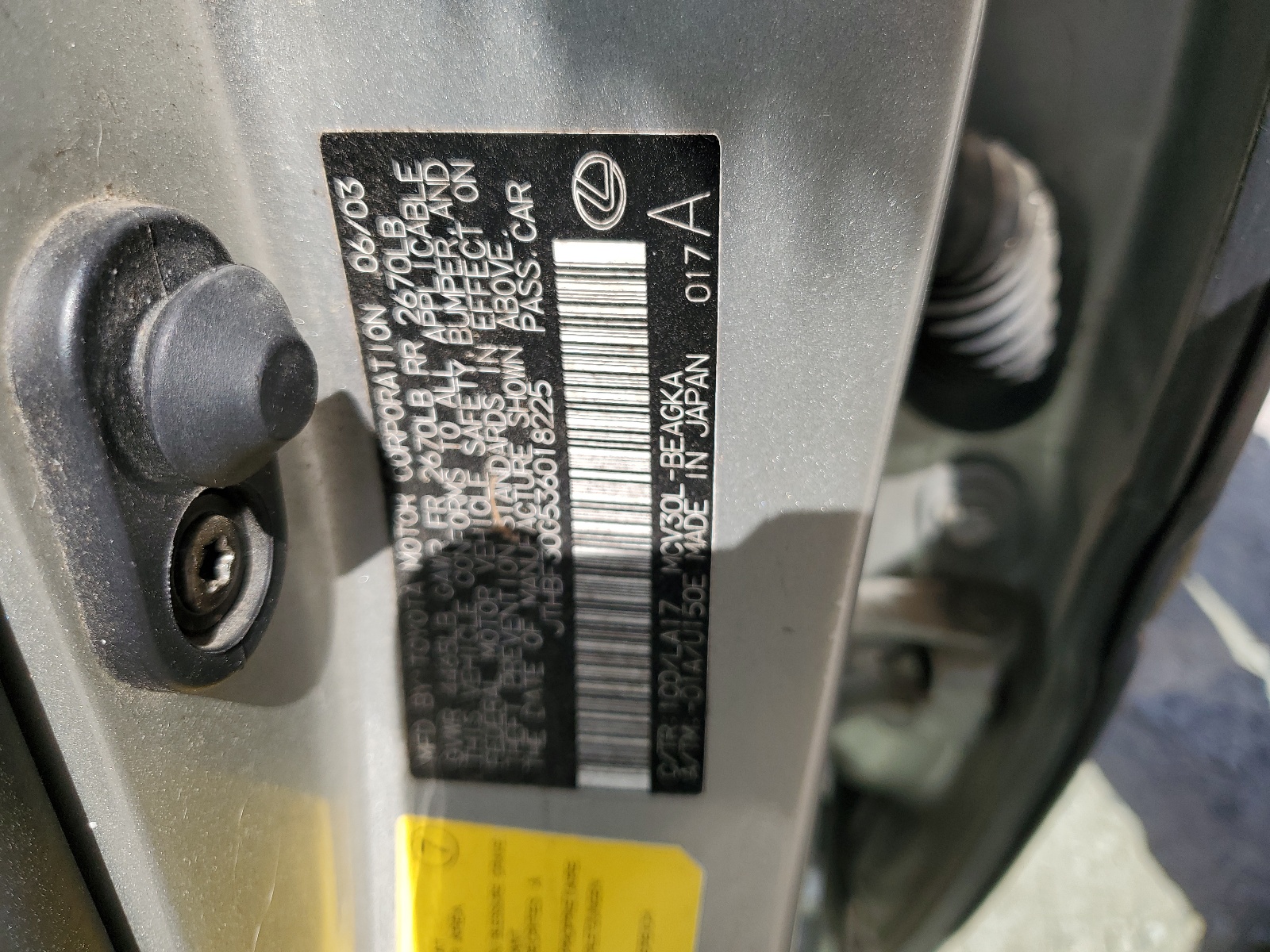 JTHBF30G536018225 2003 Lexus Es 300