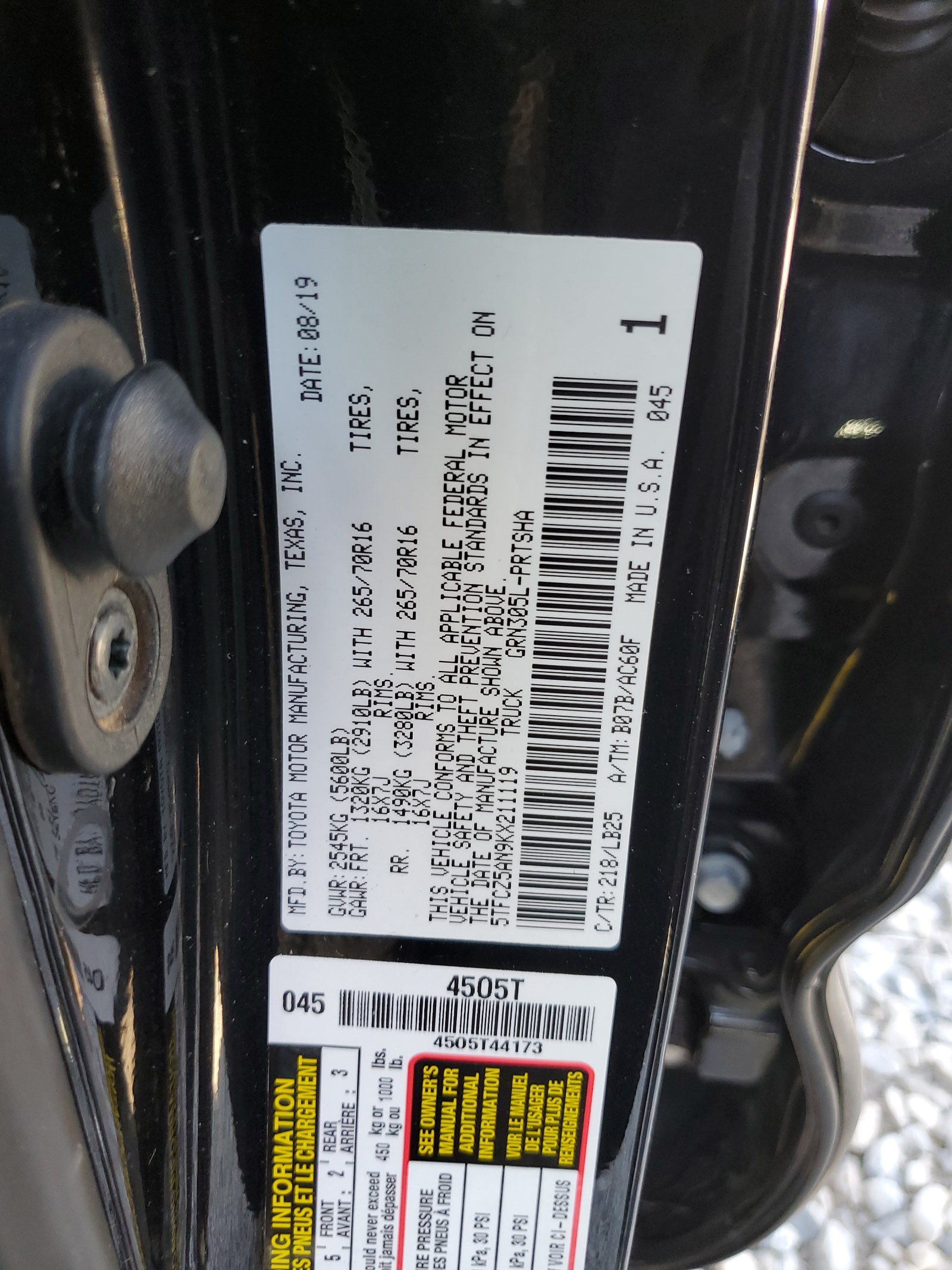 5TFCZ5AN9KX211119 2019 Toyota Tacoma Double Cab