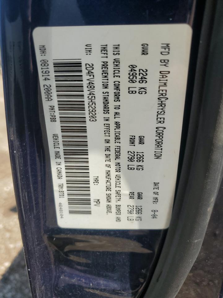 2005 Dodge Magnum Sxt VIN: 2D4FV48V45H529203 Lot: 62405354