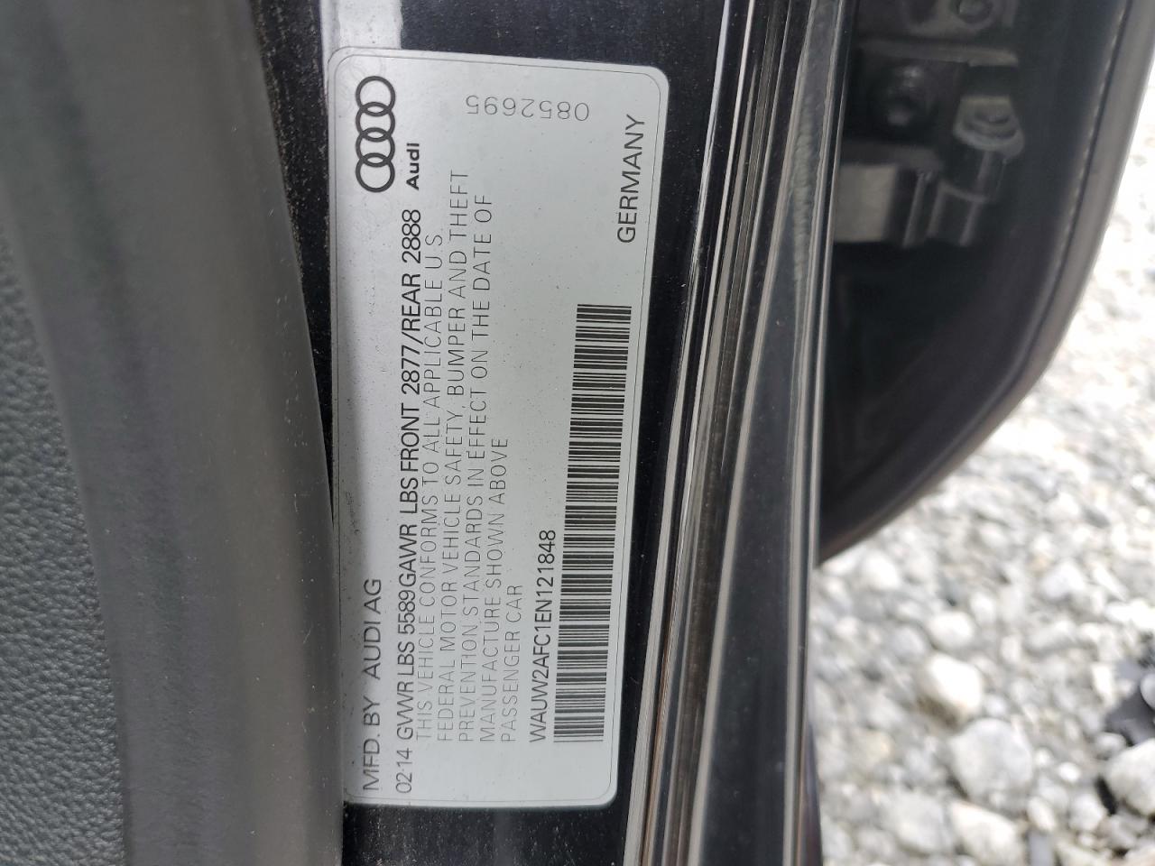 2014 Audi S7 Premium VIN: WAUW2AFC1EN121848 Lot: 64564404