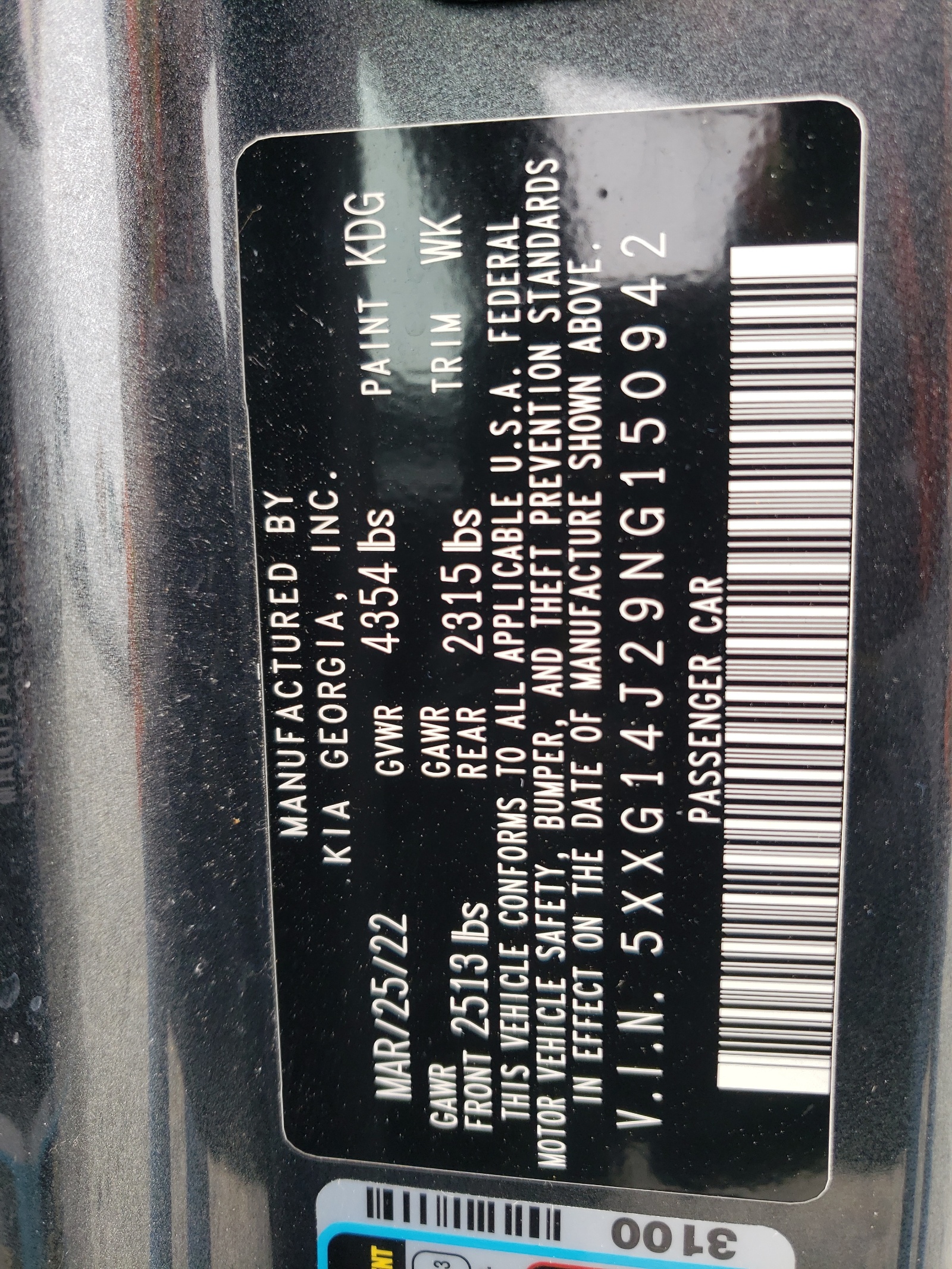 5XXG14J29NG150942 2022 Kia K5 Lxs