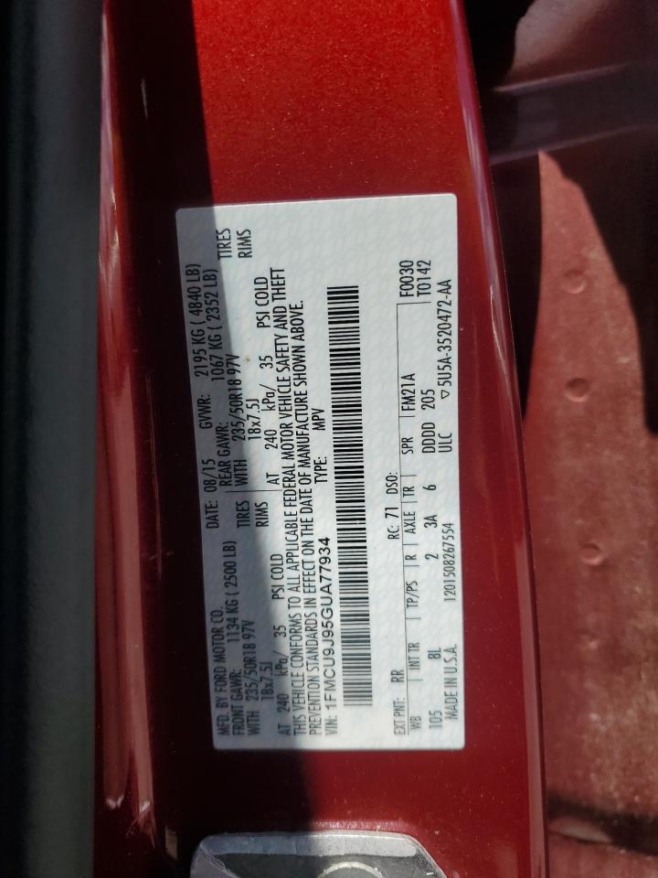 2016 Ford Escape Titanium VIN: 1FMCU9J95GUA77934 Lot: 64039534