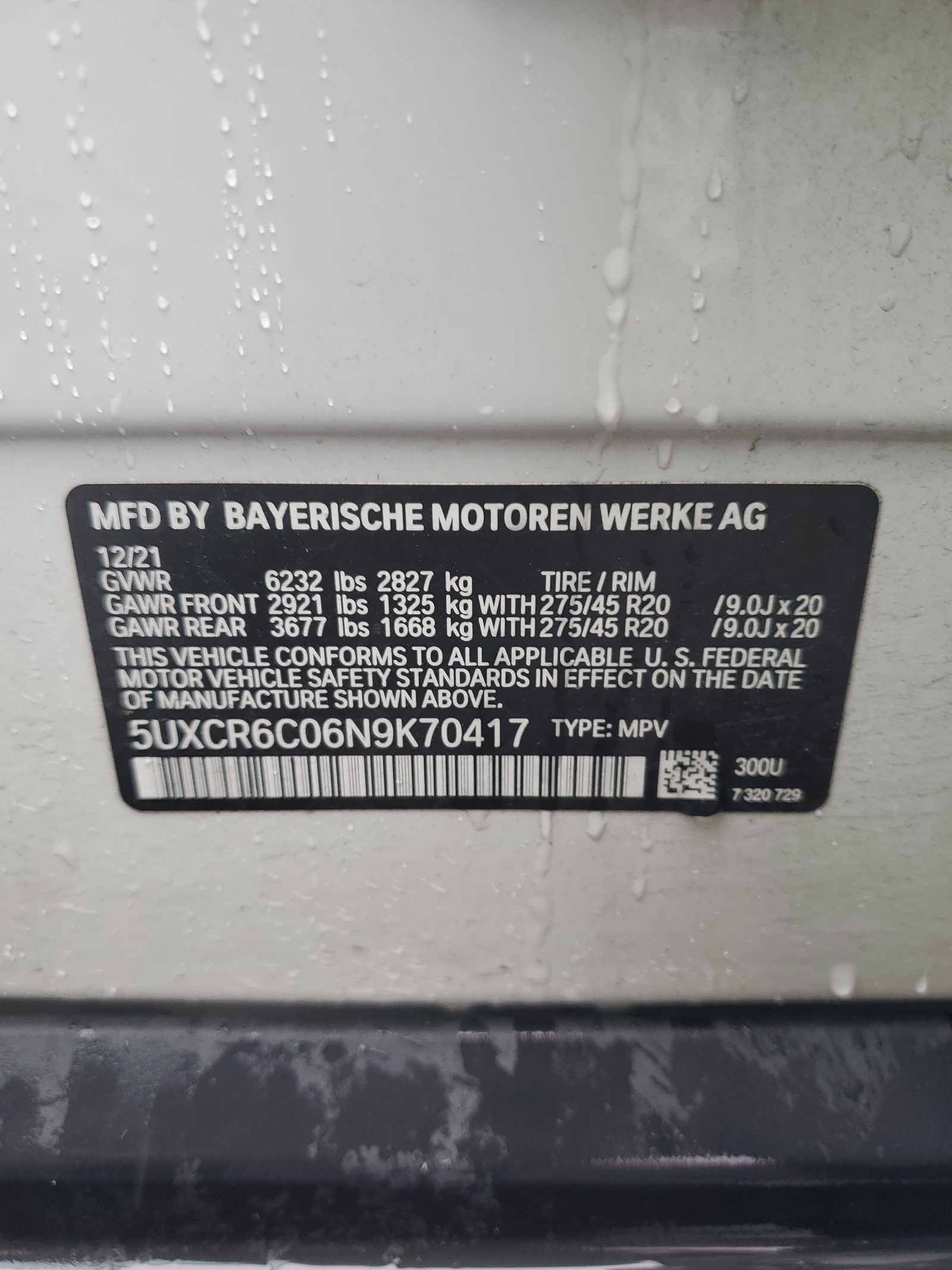 5UXCR6C06N9K70417 2022 BMW X5 xDrive40I