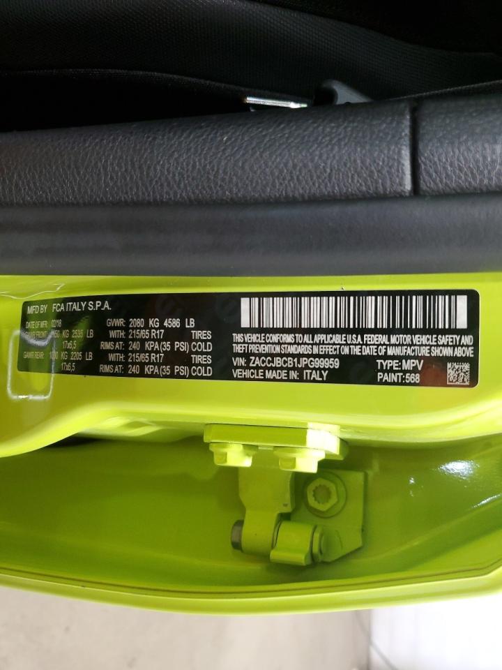 2018 Jeep Renegade Trailhawk VIN: ZACCJBCB1JPG99959 Lot: 63609704