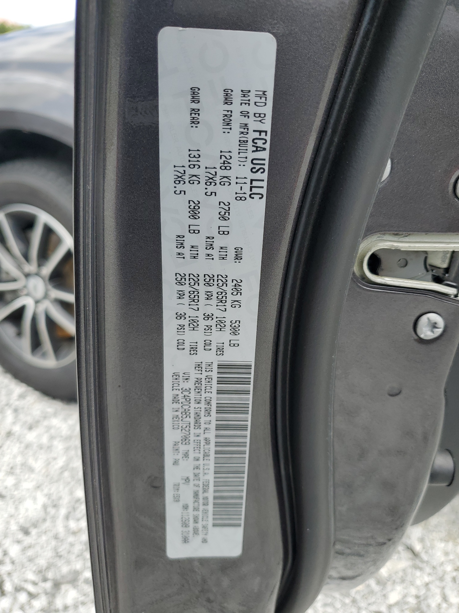 3C4PDCAB5JT527069 2018 Dodge Journey Se