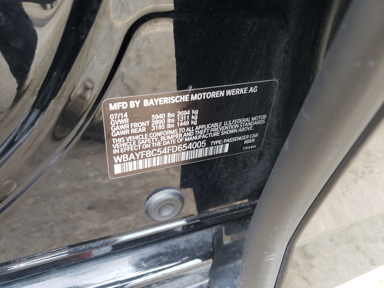 WBAYF8C54FD654005 2015 BMW 750 Lxi