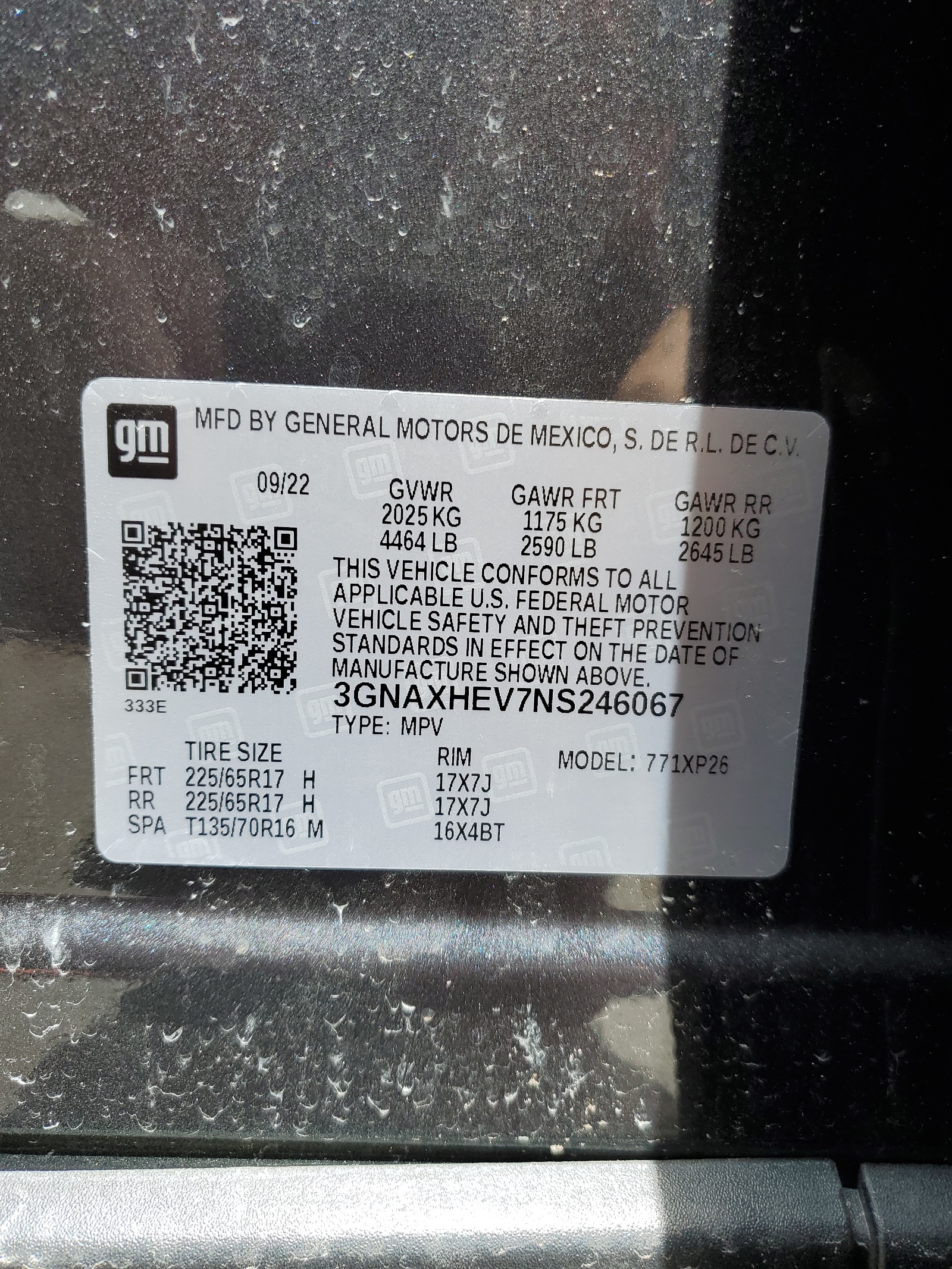 3GNAXHEV7NS246067 2022 Chevrolet Equinox Ls