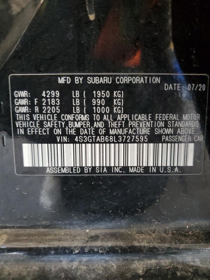 2020 Subaru Impreza VIN: 4S3GTAB68L3727595 Lot: 65091554