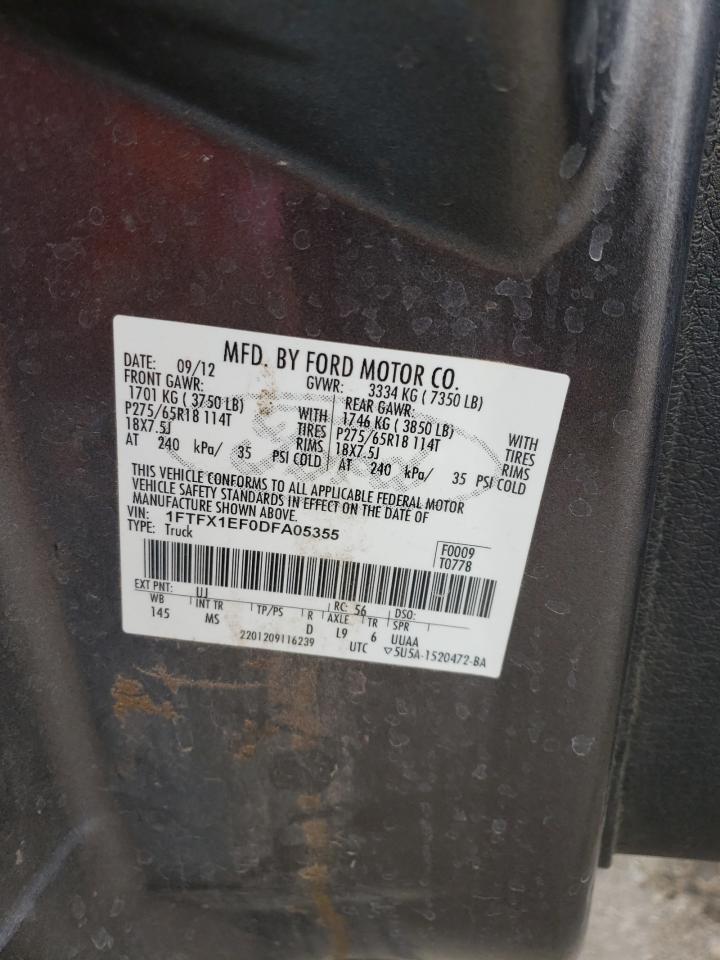 1FTFX1EF0DFA05355 2013 Ford F150 Super Cab