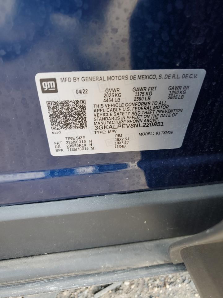2022 GMC Terrain Slt VIN: 3GKALPEV8NL220851 Lot: 61056504