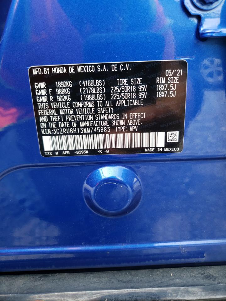 2021 Honda Hr-V Sport VIN: 3CZRU6H13MM745883 Lot: 63504244