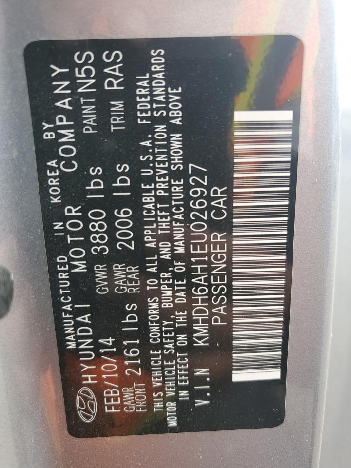 2014 Hyundai Elantra Coupe Gs VIN: KMHDH6AH1EU026927 Lot: 63780504