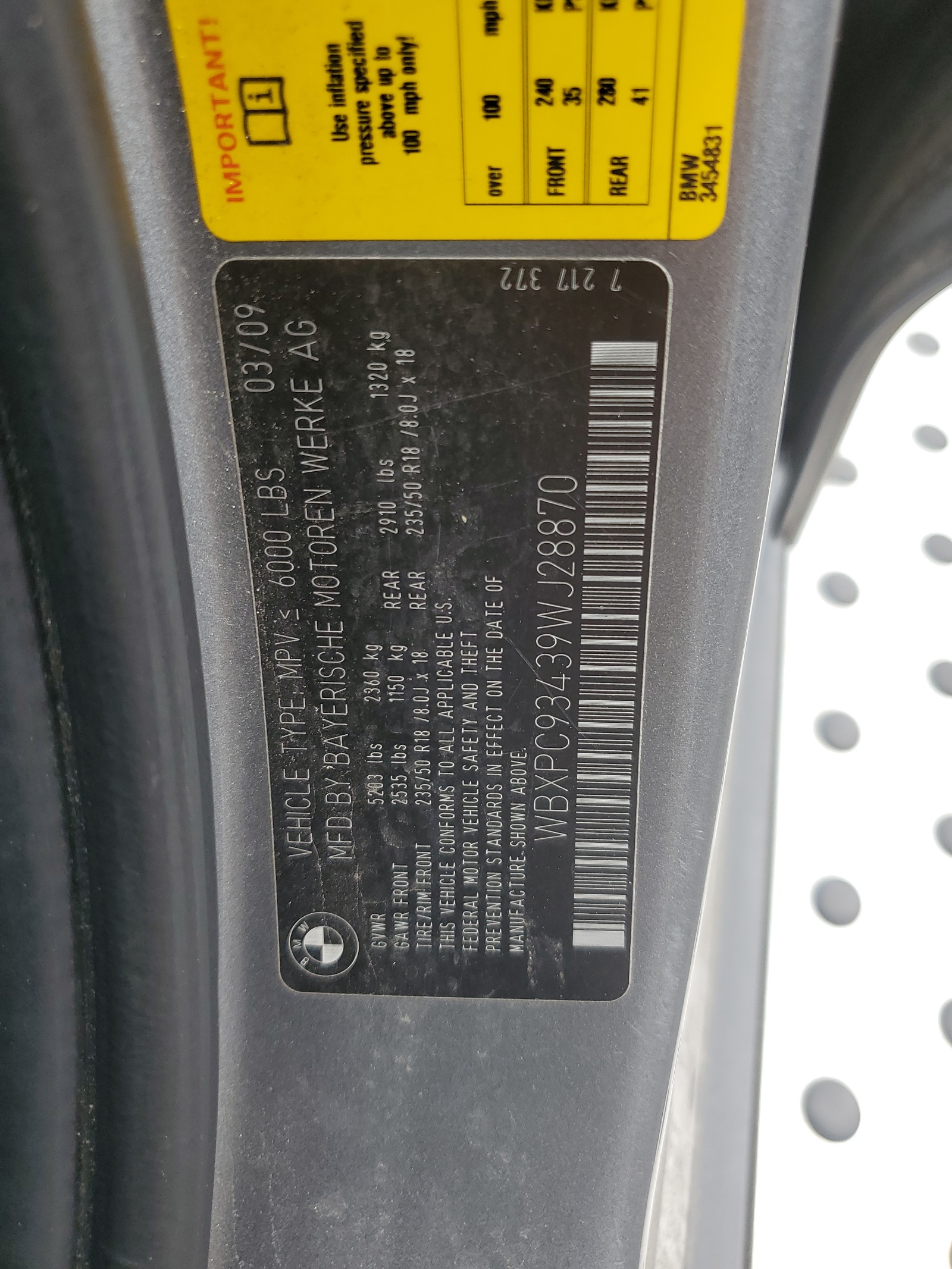 WBXPC93439WJ28870 2009 BMW X3 xDrive30I