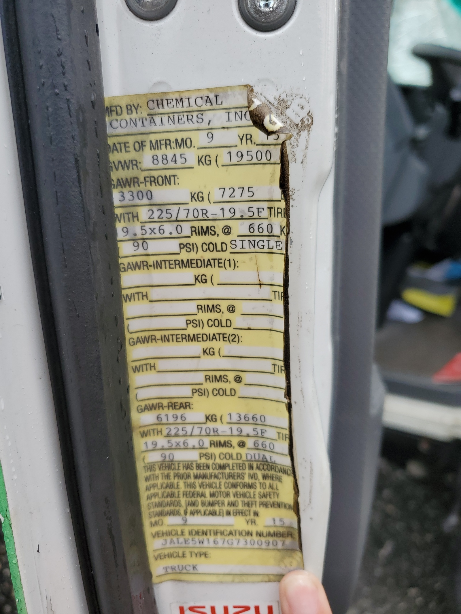 JALE5W167G7300907 2016 Isuzu Nrr