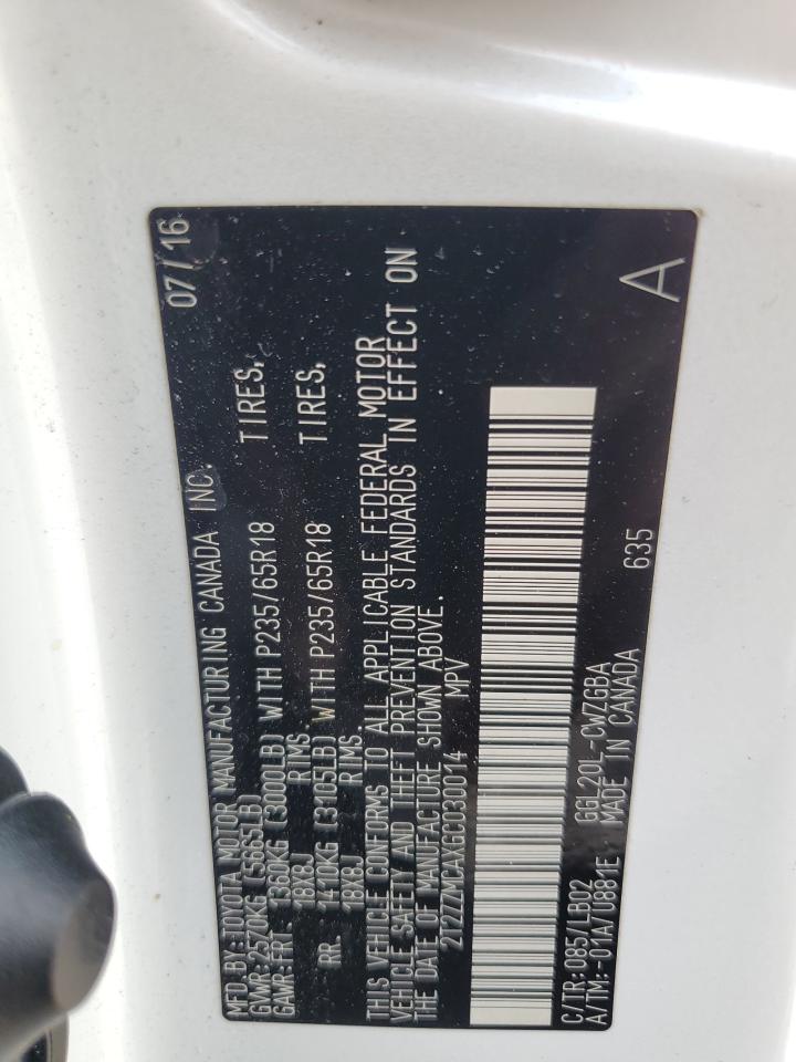 2016 Lexus Rx 350 VIN: 2T2ZZMCAXGC030014 Lot: 63655574