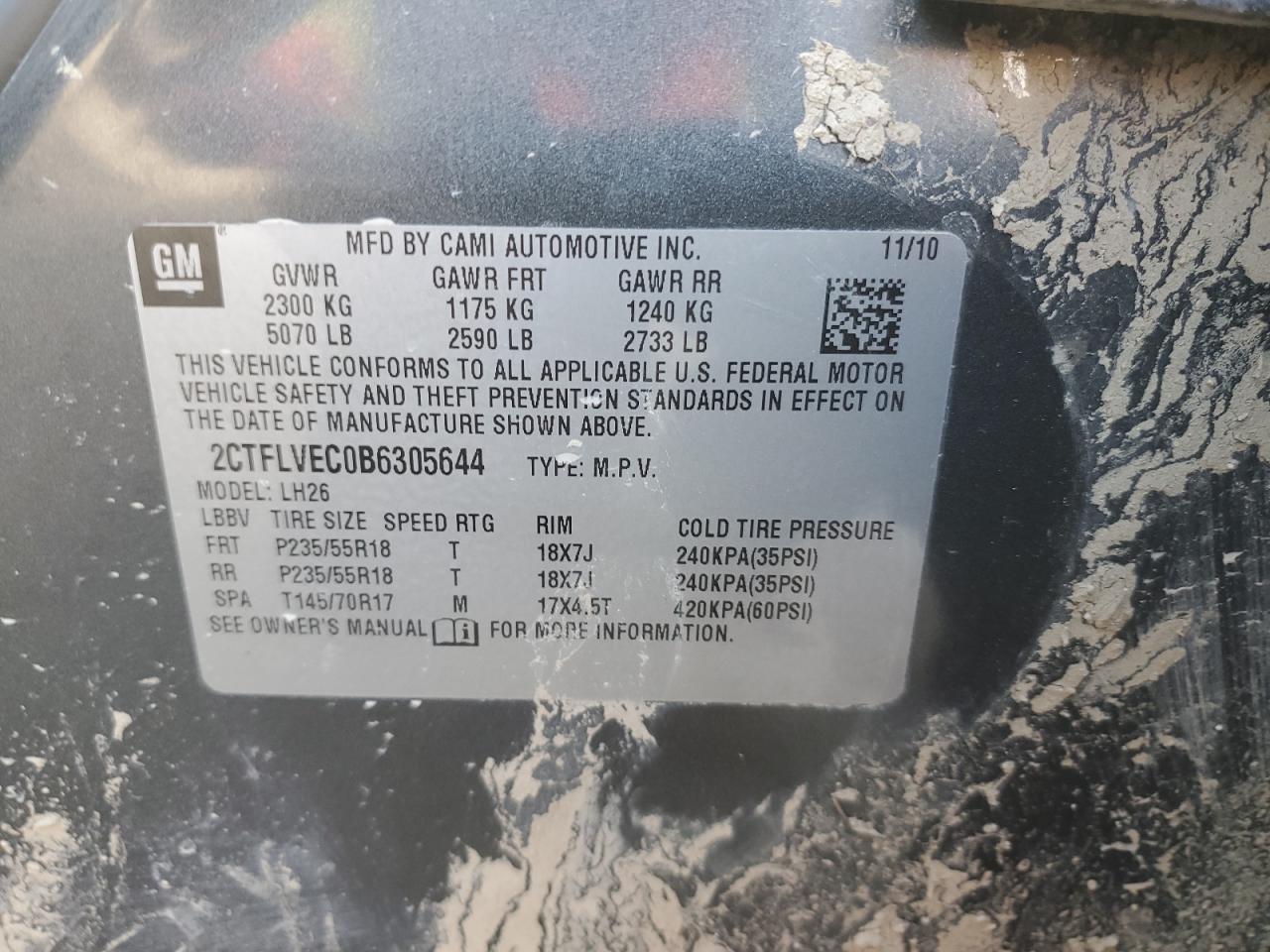 2011 GMC Terrain Slt VIN: 2CTFLVEC0B6305644 Lot: 63410494