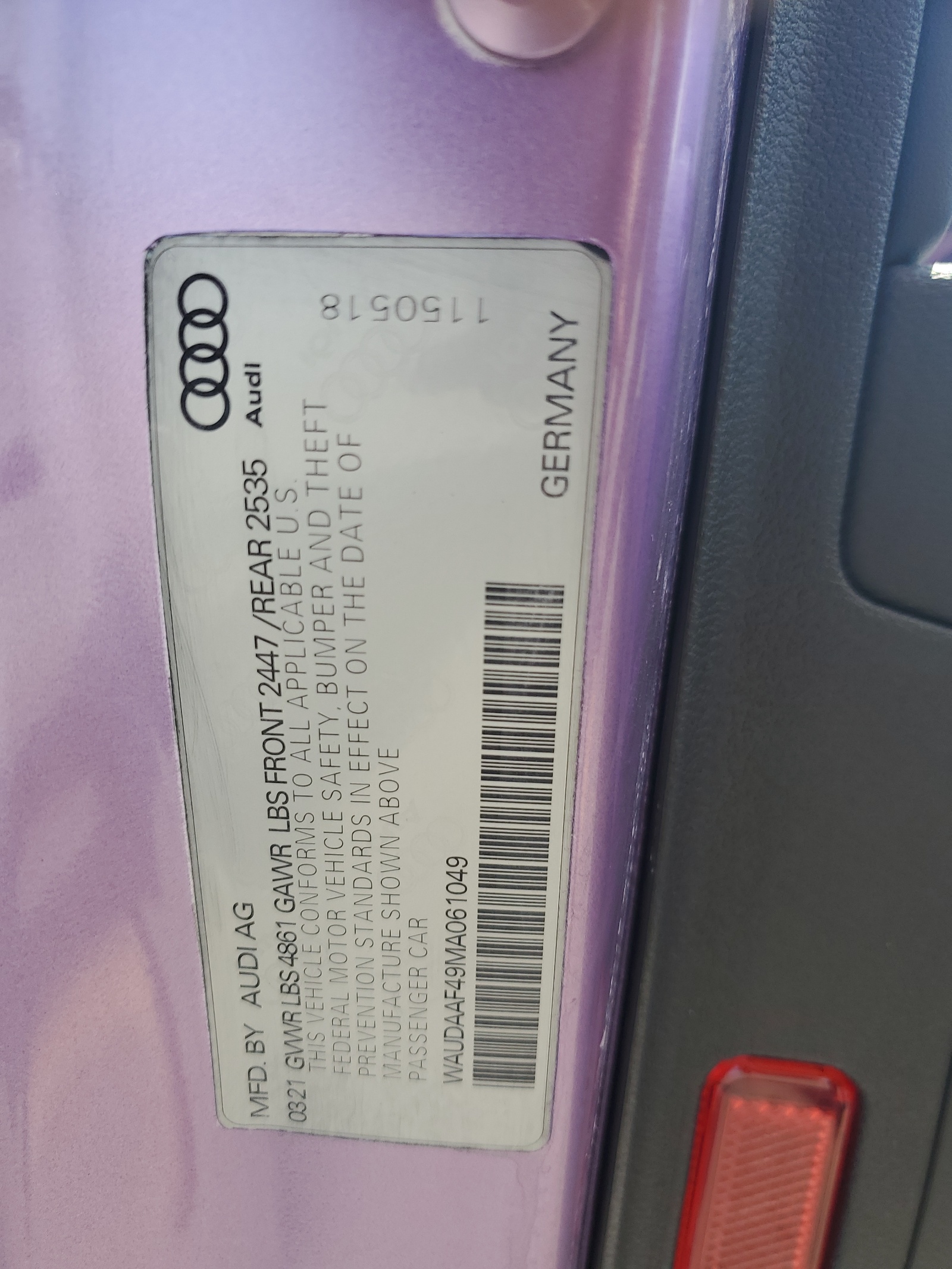 WAUDAAF49MA061049 2021 Audi A4 Premium 45