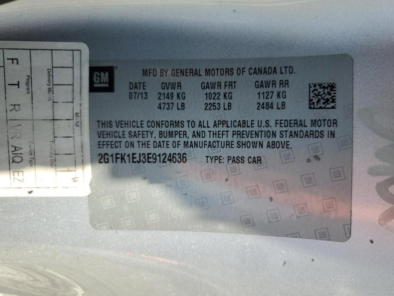 2014 Chevrolet Camaro 2Ss VIN: 2G1FK1EJ3E9124636 Lot: 65321924