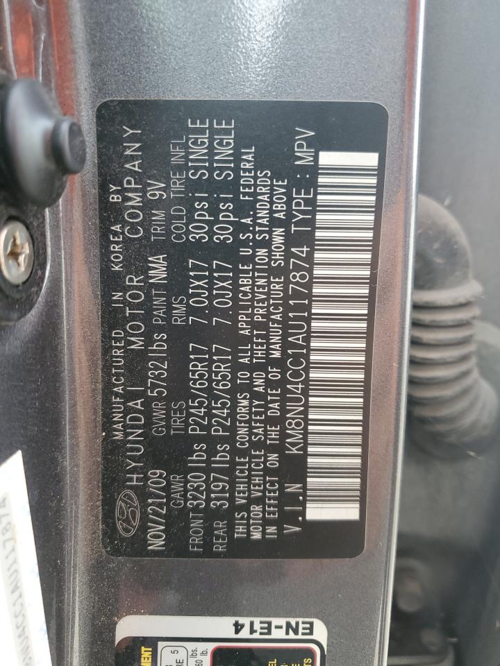 2010 Hyundai Veracruz Gls VIN: KM8NU4CC1AU117874 Lot: 64256944