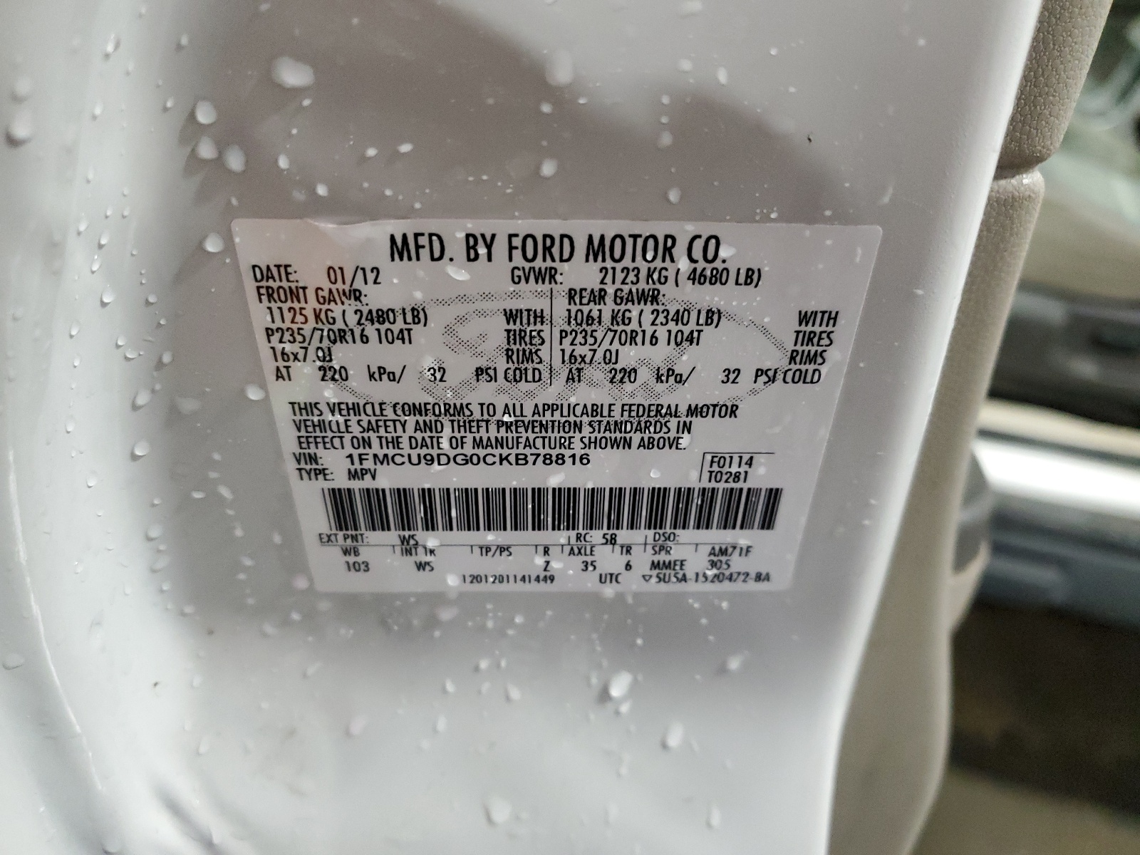 1FMCU9DG0CKB78816 2012 Ford Escape Xlt