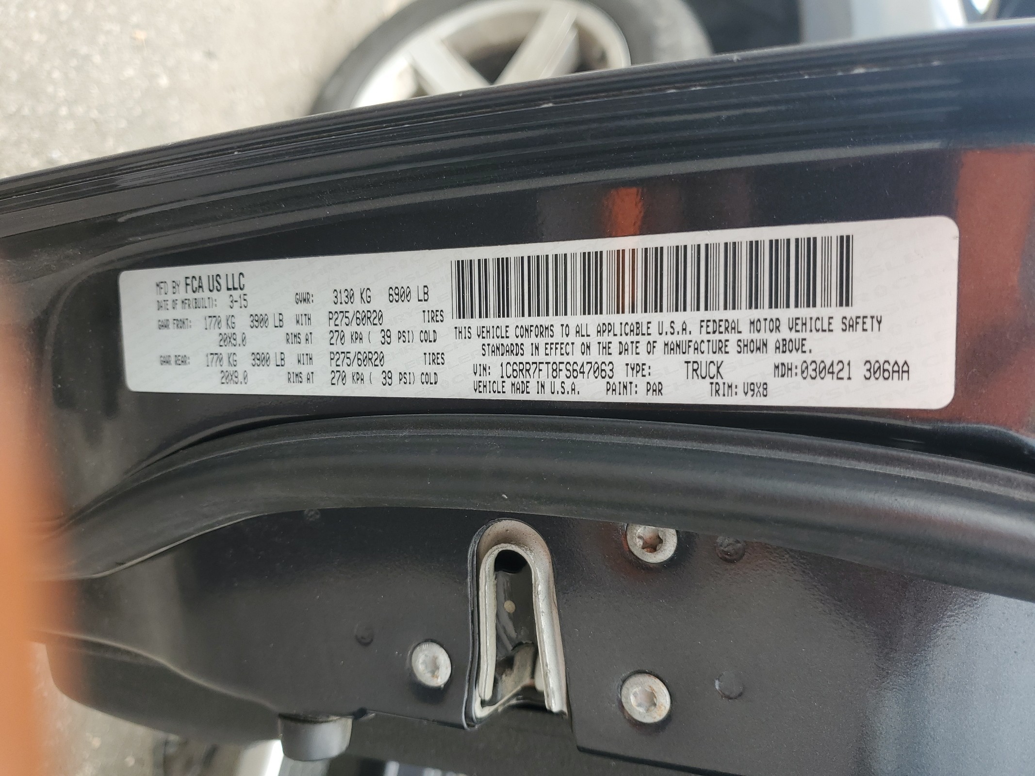 1C6RR7FT8FS647063 2015 Ram 1500 St