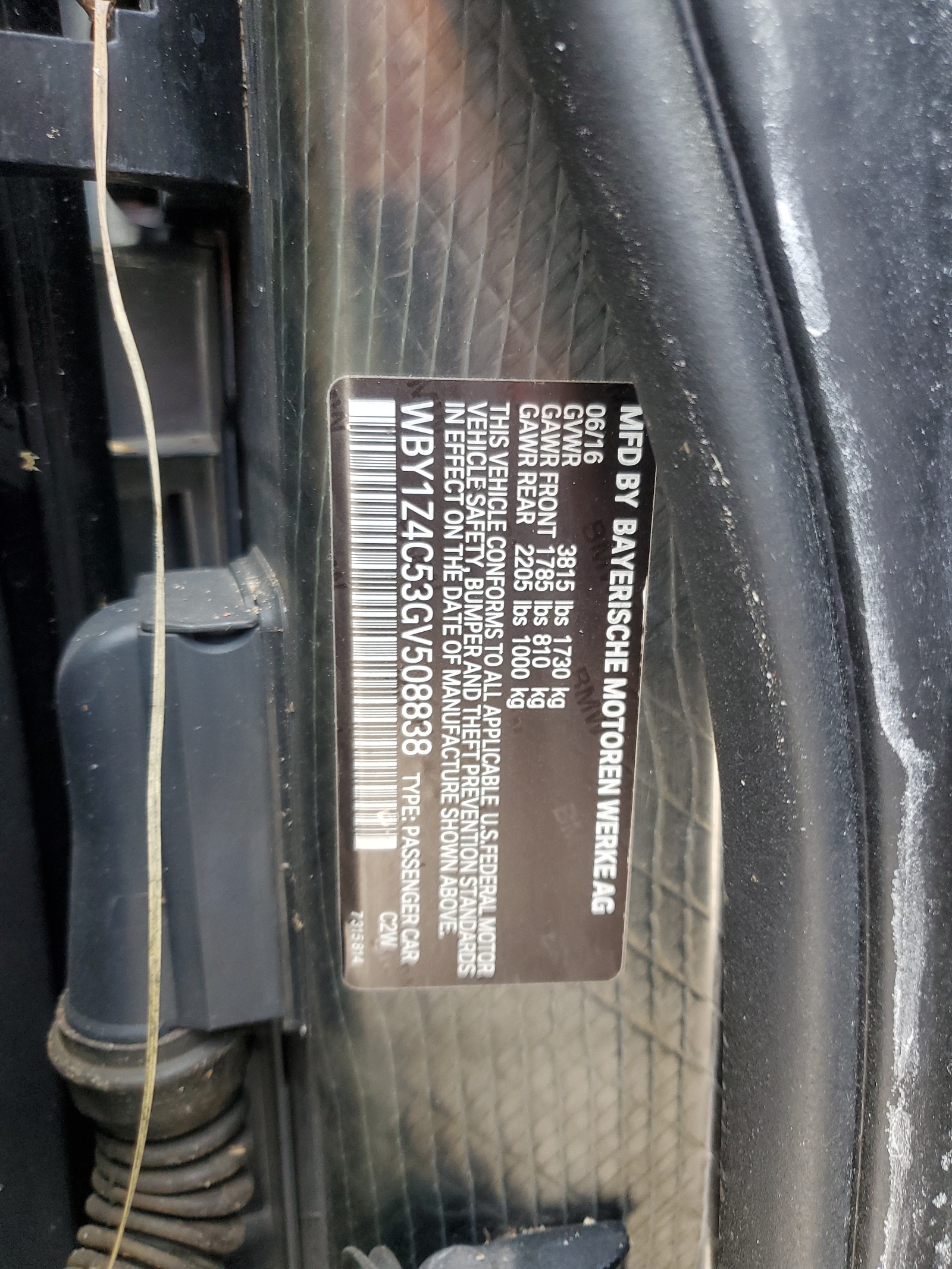 WBY1Z4C53GV508838 2016 BMW I3 Rex