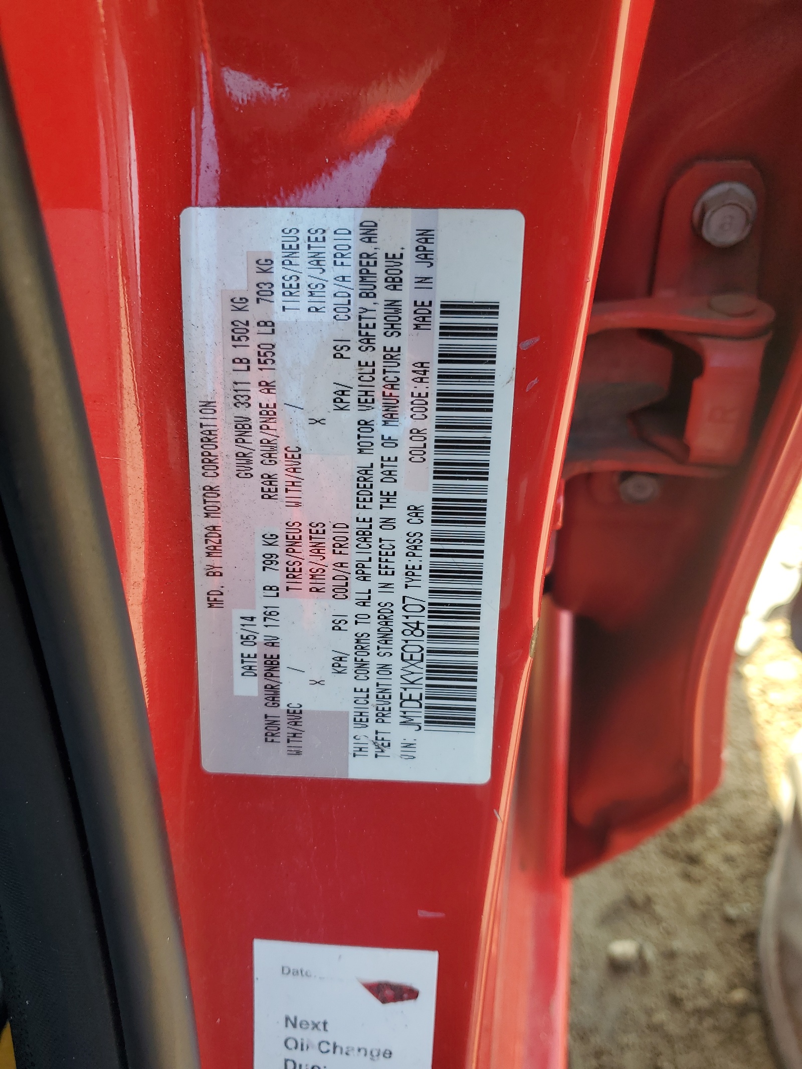 JM1DE1KYXE0184107 2014 Mazda Mazda2 Sport