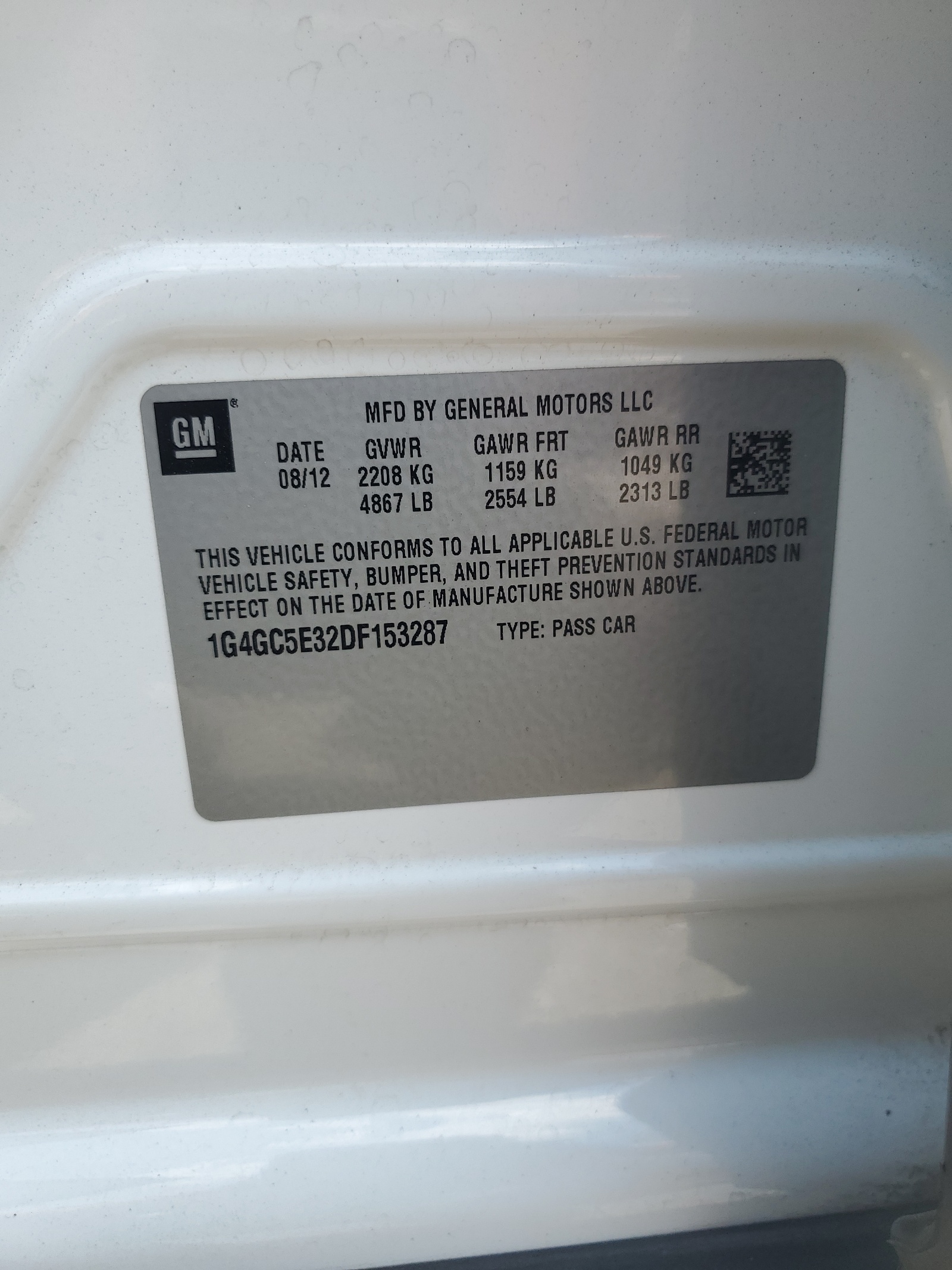 1G4GC5E32DF153287 2013 Buick Lacrosse