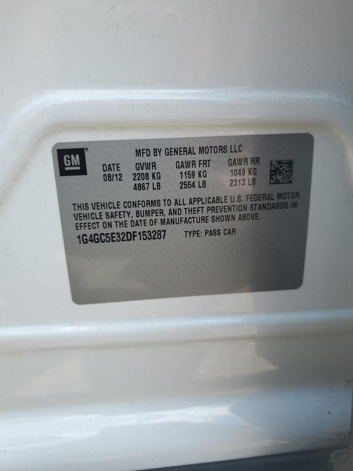 2013 Buick Lacrosse VIN: 1G4GC5E32DF153287 Lot: 62904814