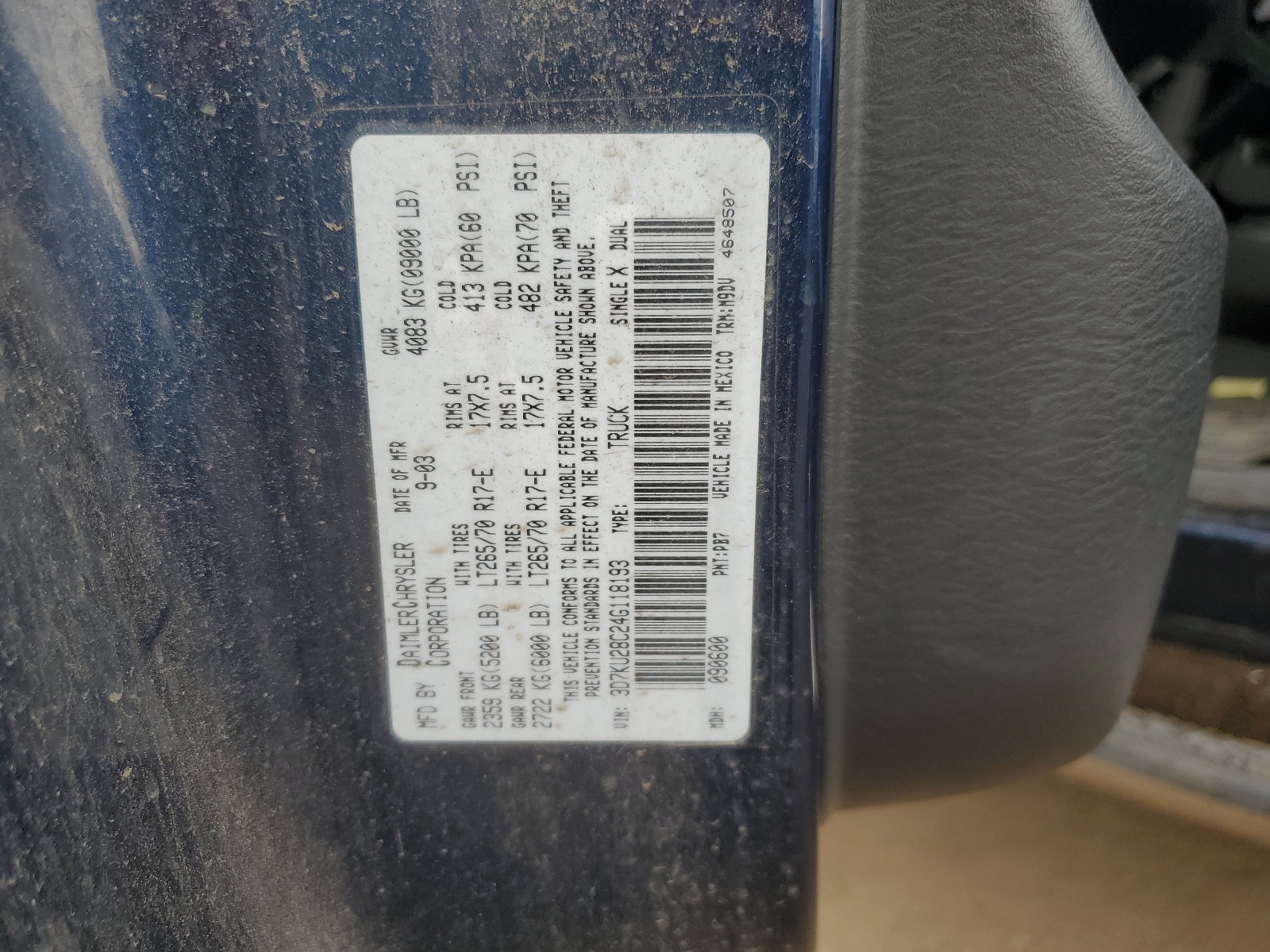 3D7KU28C24G118193 2004 Dodge Ram 2500 St