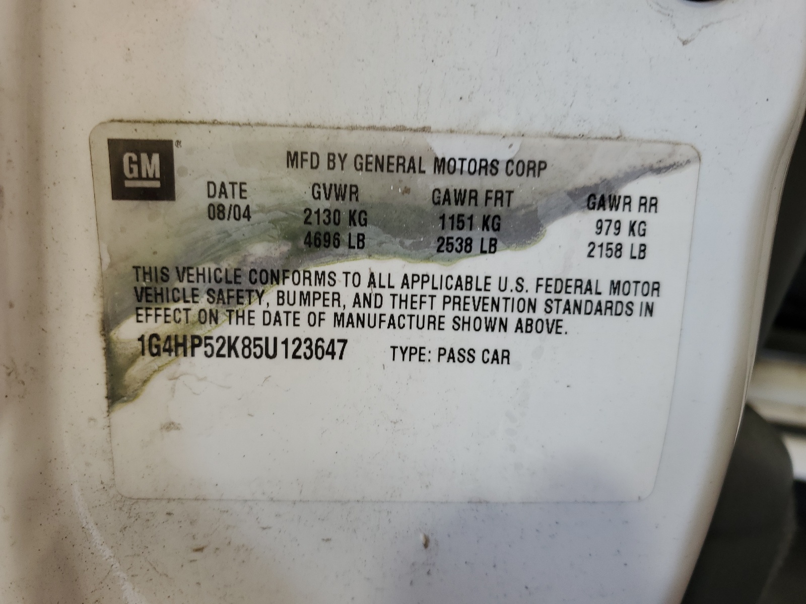 1G4HP52K85U123647 2005 Buick Lesabre Custom