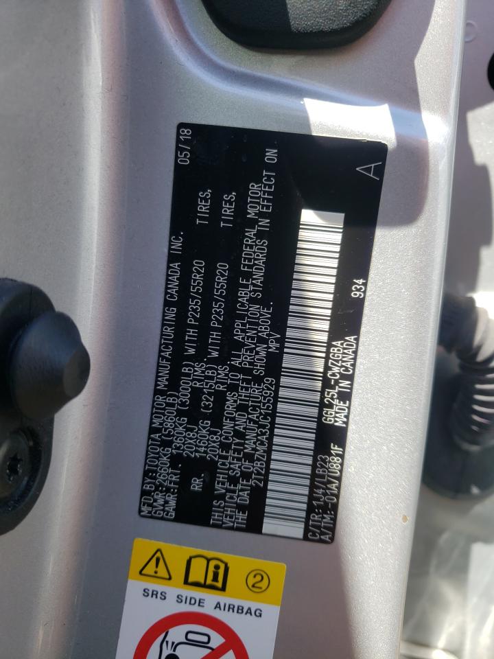 2018 Lexus Rx 350 Base VIN: 2T2BZMCA3JC155929 Lot: 61764494