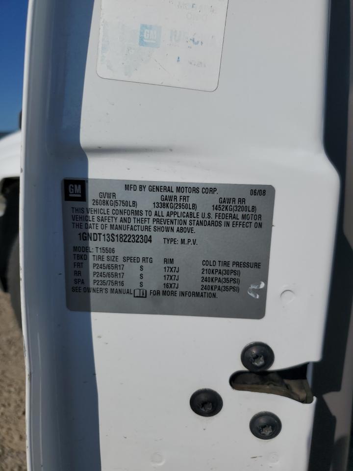 2008 Chevrolet Trailblazer Ls VIN: 1GNDT13S182232304 Lot: 61852314