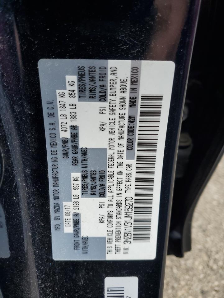 2018 Mazda 3 Touring VIN: 3MZBN1V31JM159270 Lot: 63376354