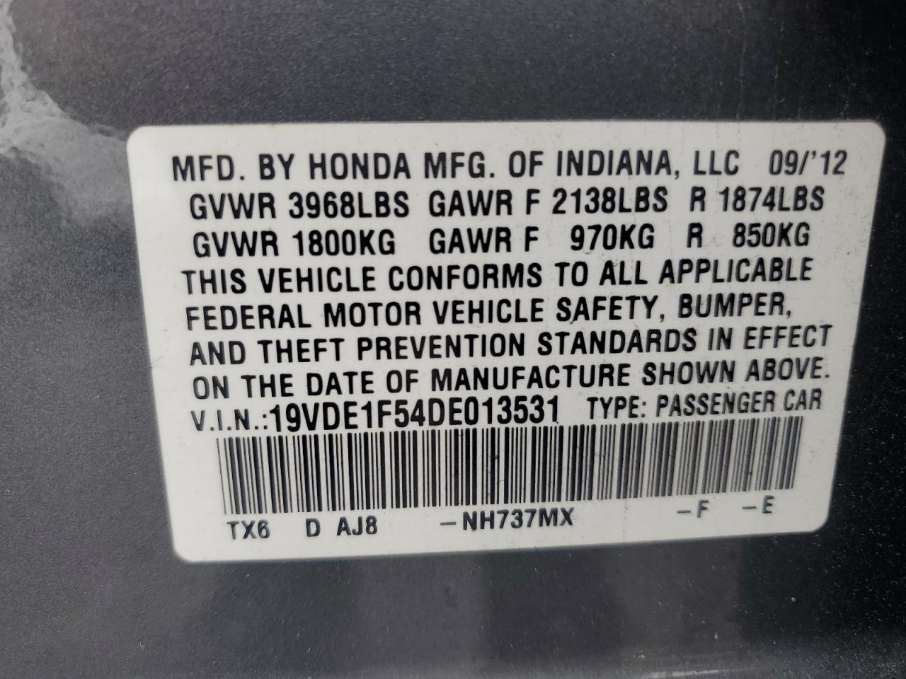 2013 Acura Ilx 20 Premium VIN: 19VDE1F54DE013531 Lot: 62647044