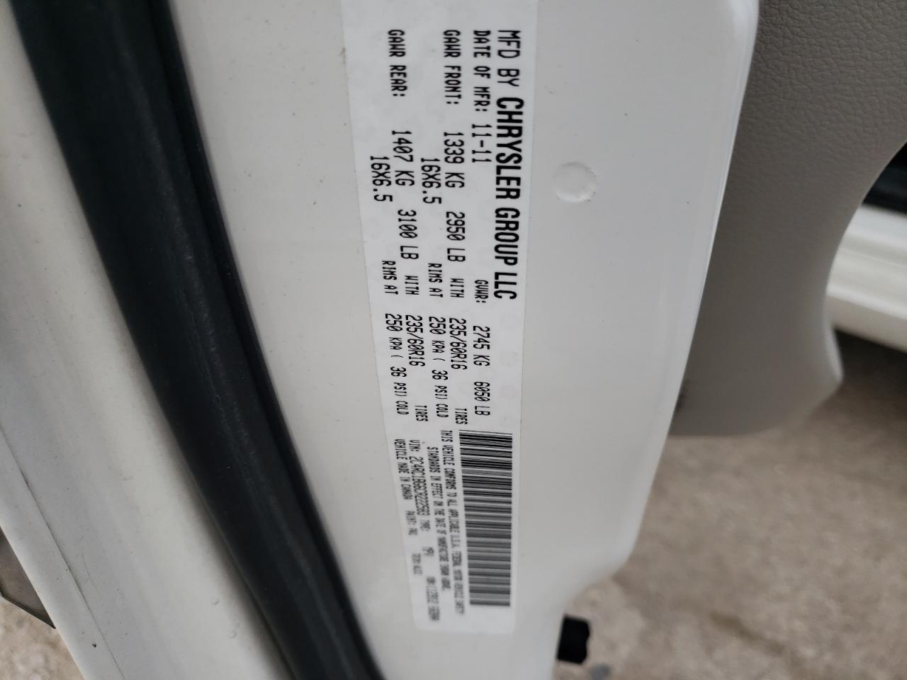 2012 Chrysler Town & Country Touring VIN: 2C4RC1BG6CR222583 Lot: 64370654