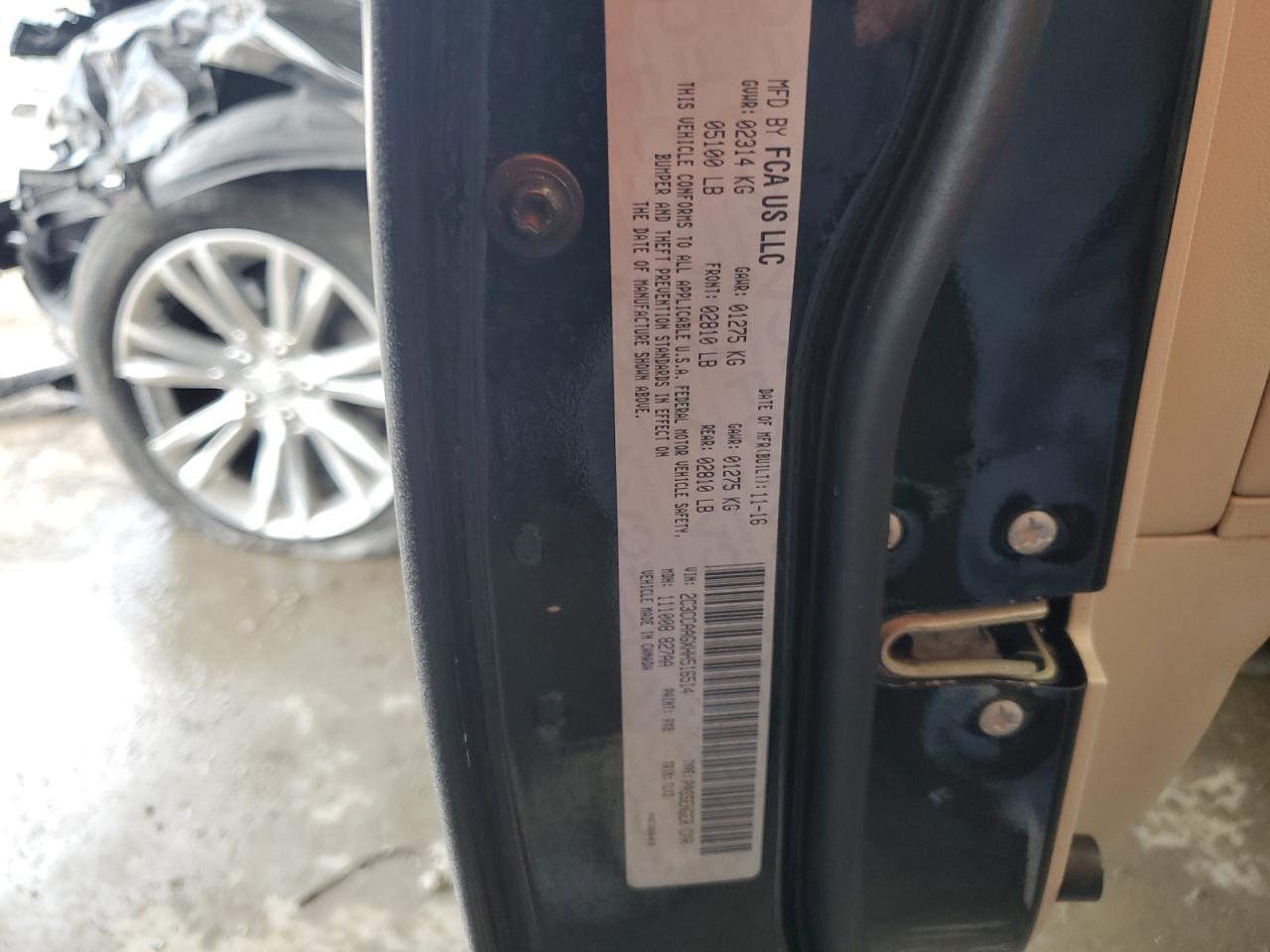 2017 Chrysler 300 Limited VIN: 2C3CCAAGXHH516514 Lot: 62190514