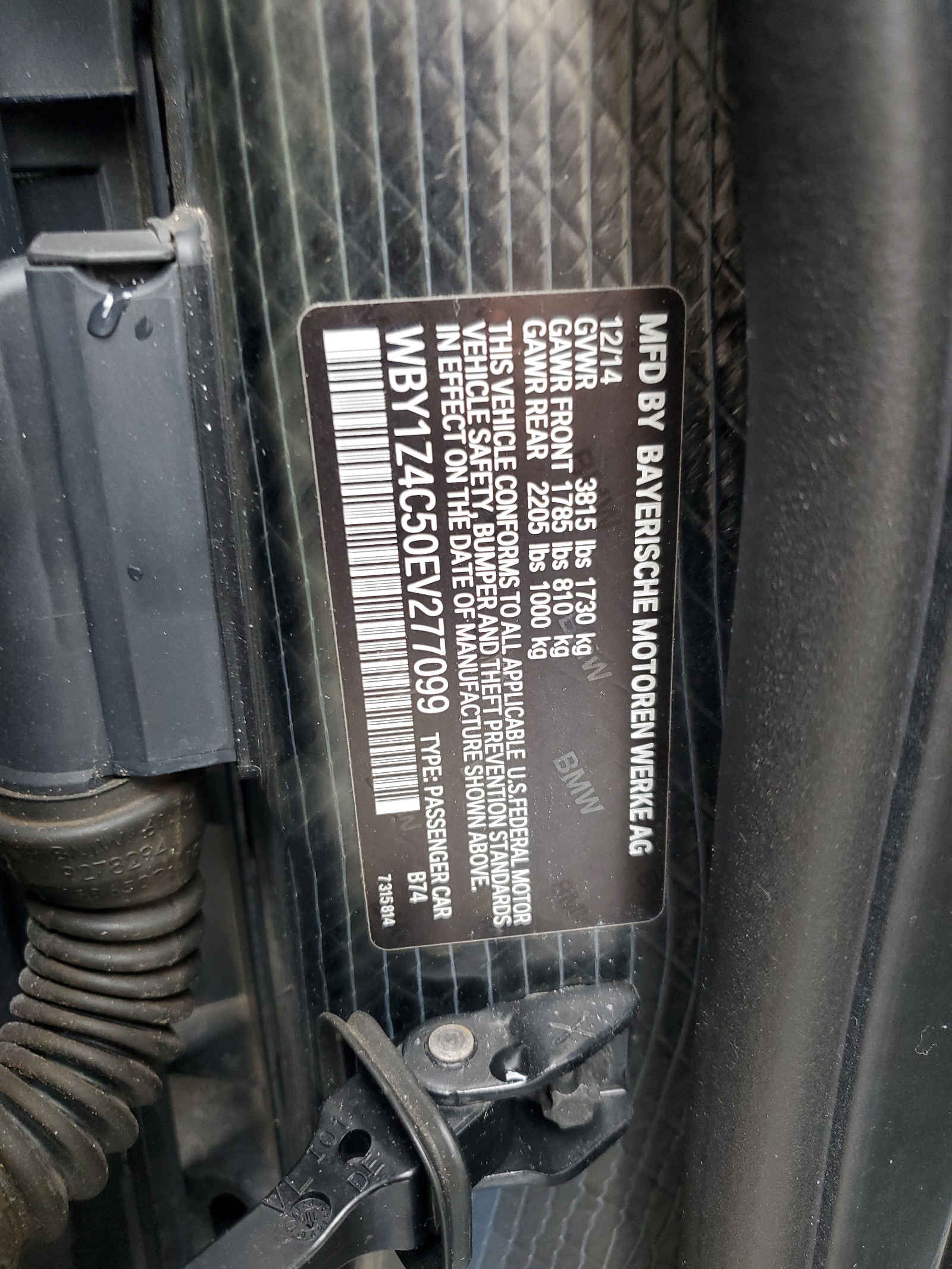 WBY1Z4C50EV277099 2014 BMW I3 Rex