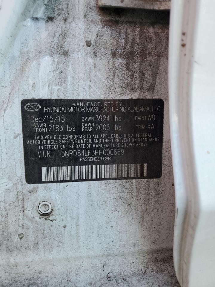 2017 Hyundai Elantra Se VIN: 5NPD84LF3HH000669 Lot: 65042844