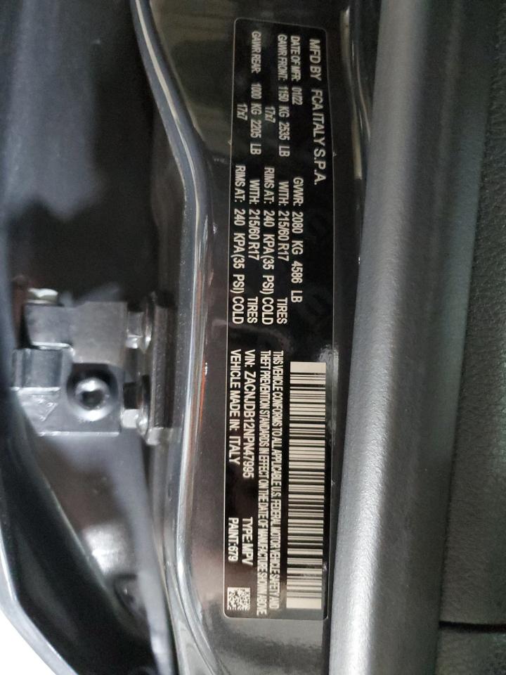 2022 Jeep Renegade Latitude VIN: ZACNJDB12NPN47995 Lot: 60841854