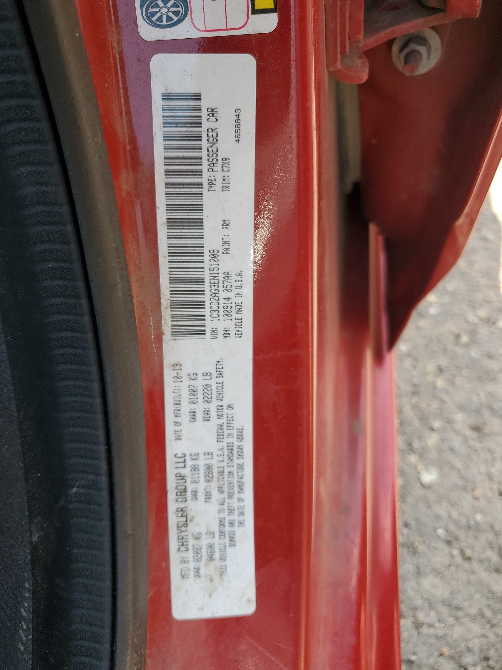 1C3CDZAG3EN151009 2014 Dodge Avenger Se