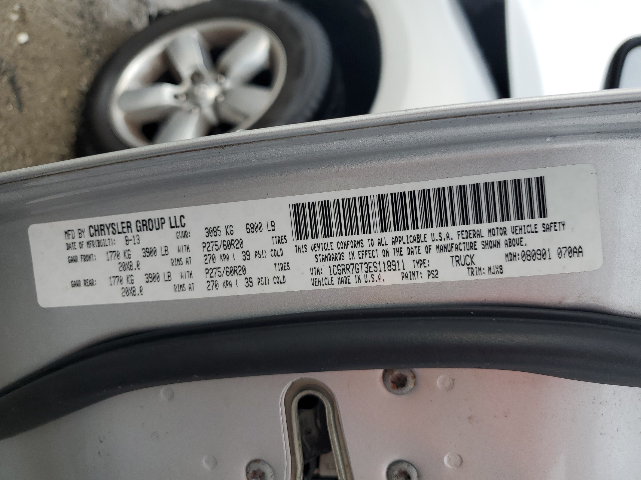 1C6RR7GT3ES118911 2014 Ram 1500 Slt