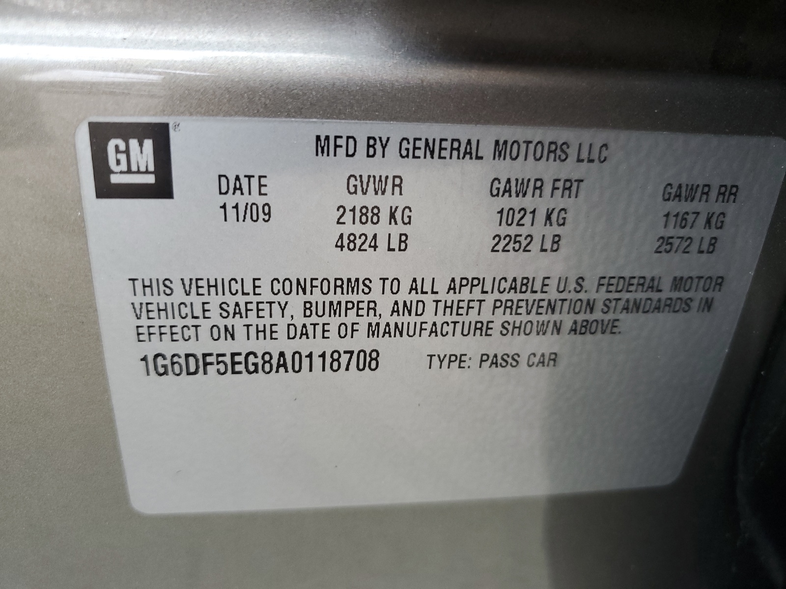 1G6DF5EG8A0118708 2010 Cadillac Cts Luxury Collection